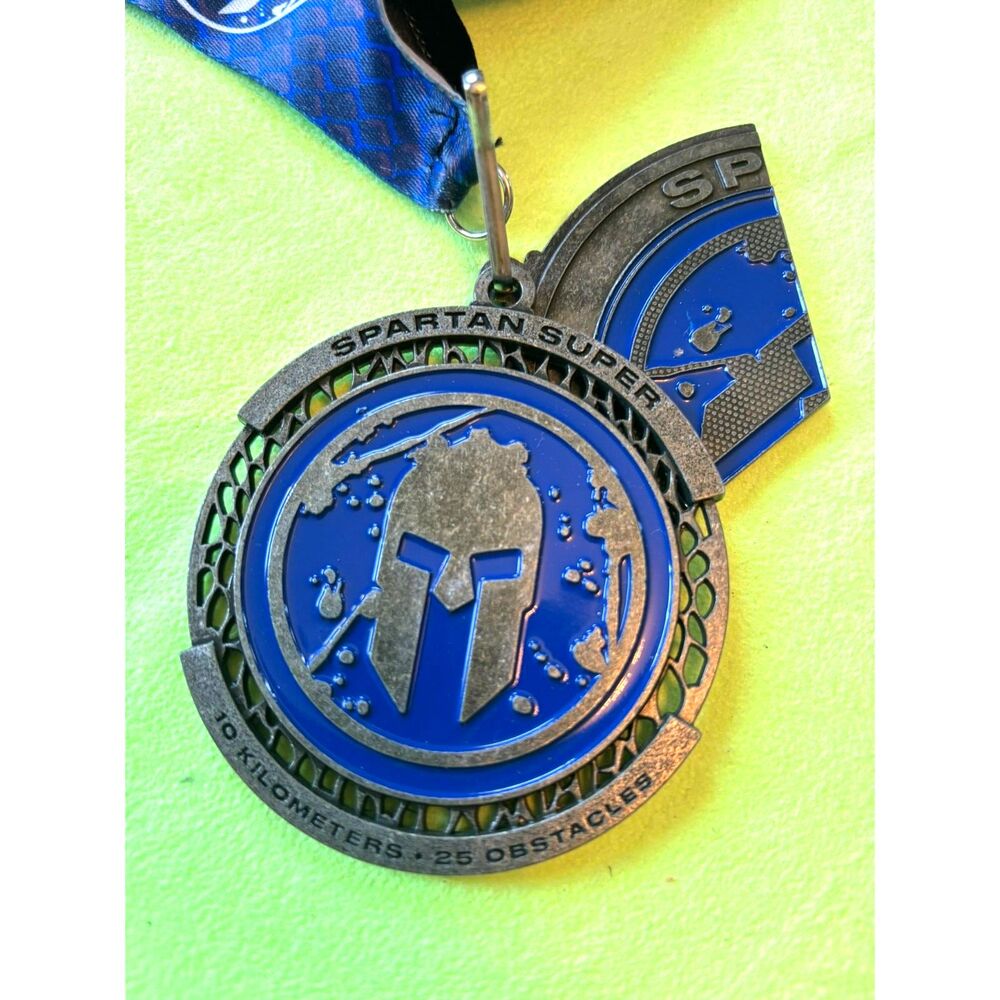 2024 Spartan Super Finisher Medal w/ Delta Wedge & Original Ribbon 10K